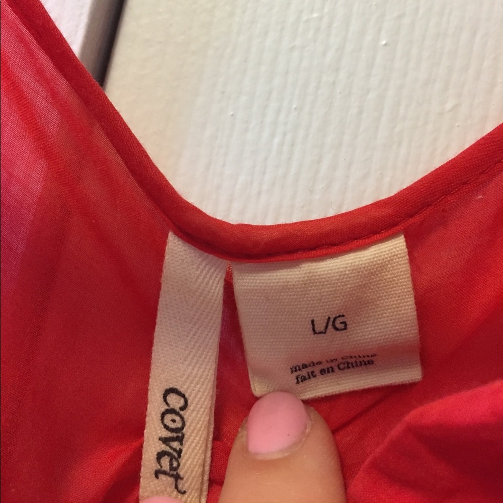 Fitted Red-Orange Summer Dress - Picture 3 of 6