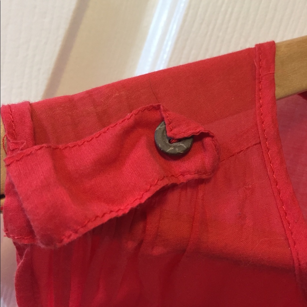 Fitted Red-Orange Summer Dress - Picture 4 of 6
