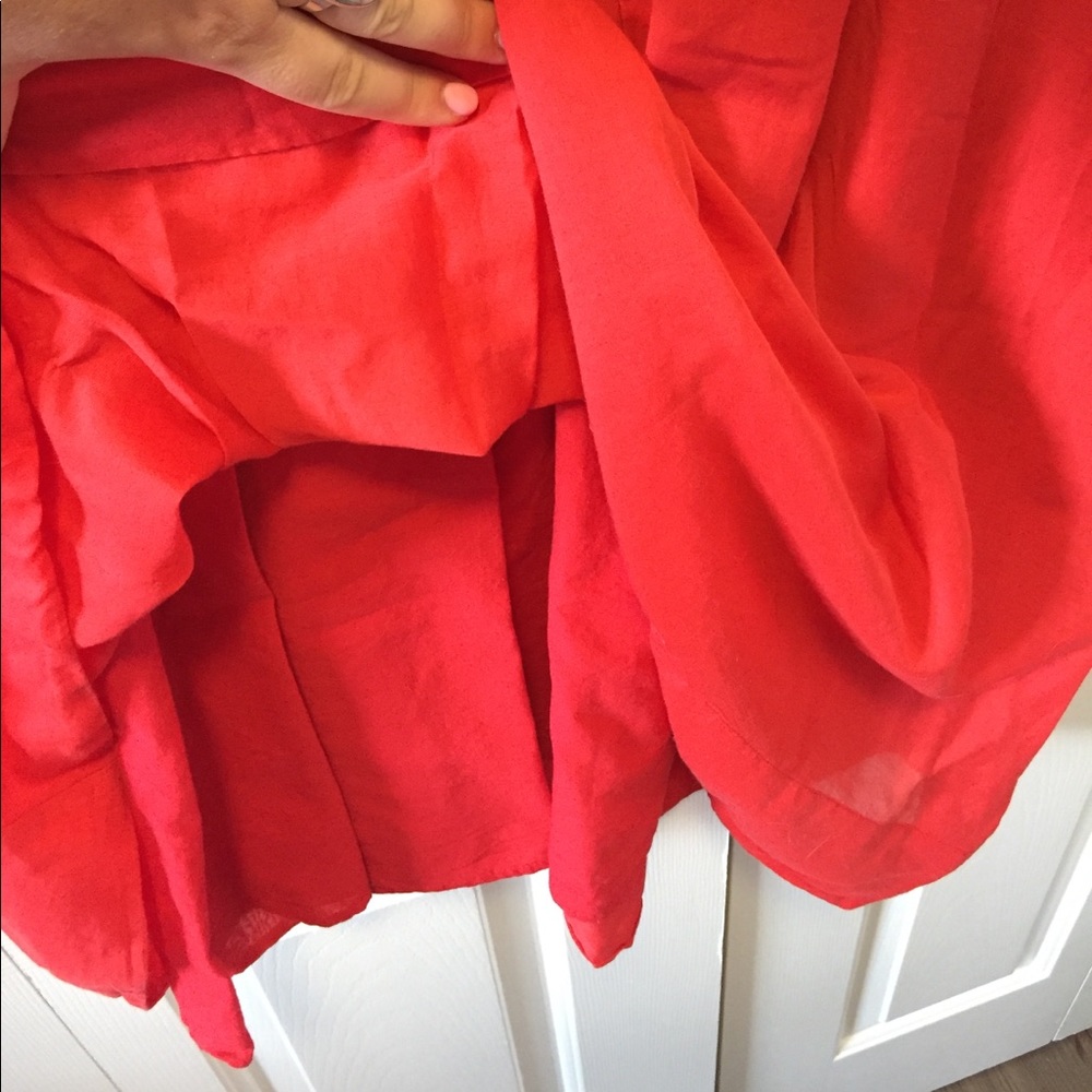 Fitted Red-Orange Summer Dress - Picture 5 of 6