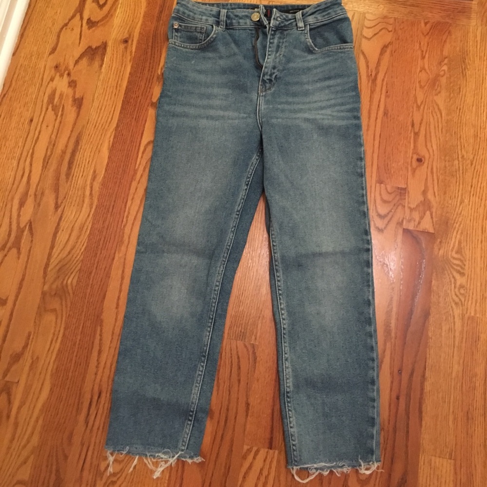 High waisted girlfriend jeans