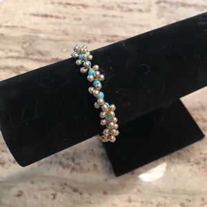 Gold and turquoise fashion bracelet