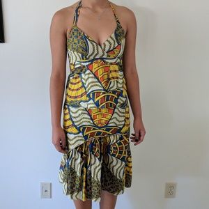 Two piece Vintage halter top skirt set