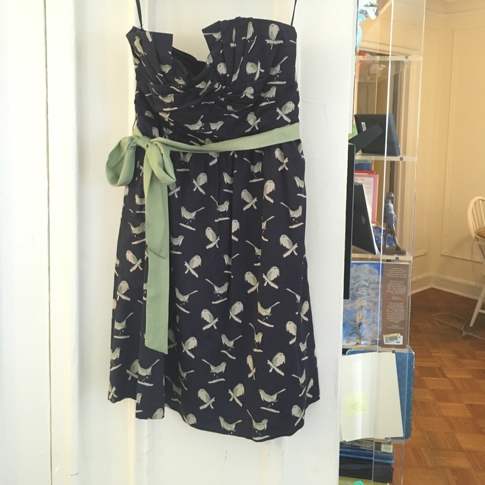 Strapless bird dress