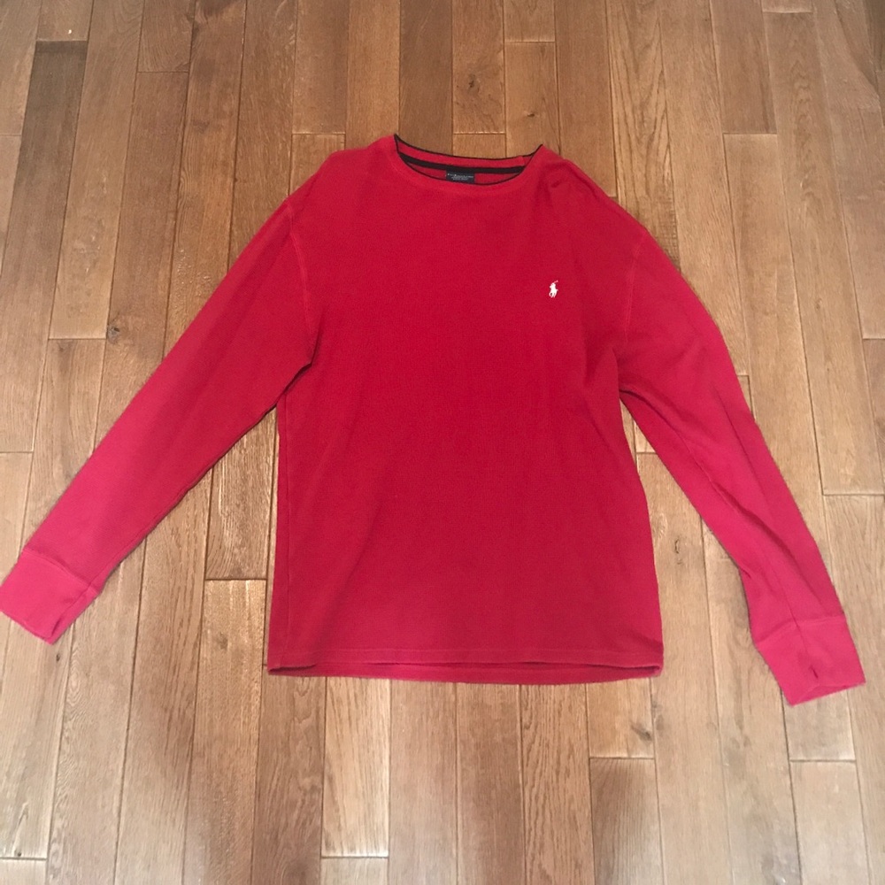 Men's Red Polo Ralph Lauren Long Sleeve Shirt