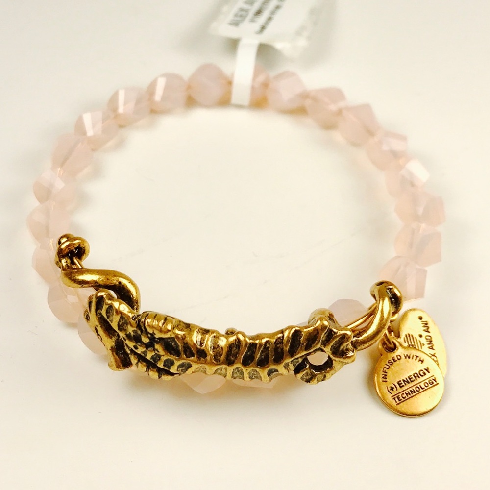 Alex&Ani Seahorse Wrap Rafaelian Pink beads