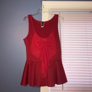 Red peplum top
