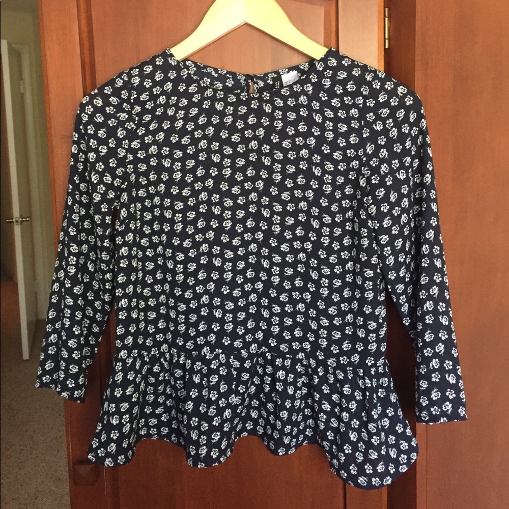 Dark blue floral Blouse (H&M)