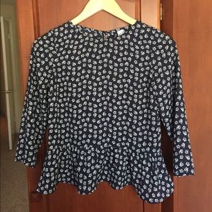 Dark blue floral Blouse (H&M)