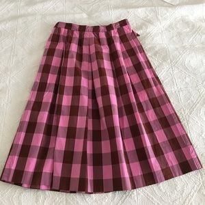 J Crew gingham/plaid midi skirt