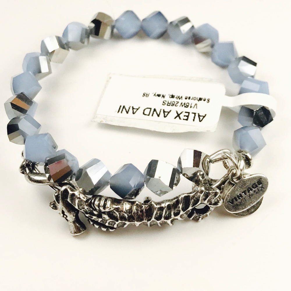 Alex&Ani Seahorse Wrap Rafaelian Blue with Silver
