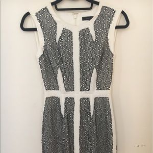 BCBGmaxazria cream/black lace dress, size 0, new