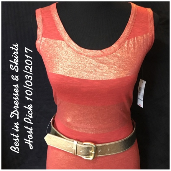 Allen B. By Allen Schwartz Dresses & Skirts - NWT Allen B. Terracotta and Gold Dress with Belt