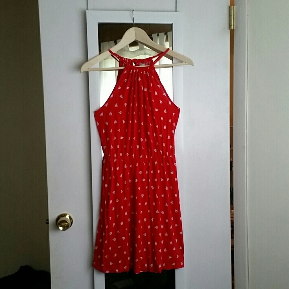 Red and White sailboat dress
