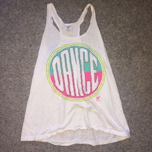 White racerback dance tank top