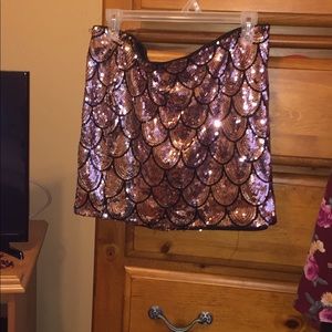 Pink sequin mini skirt