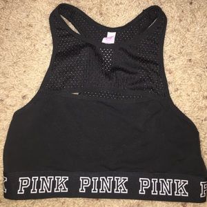 PINK high neck sports bra