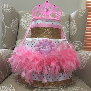 Pink & Gold Diaper Cake