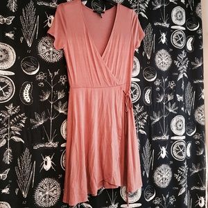 Ballerina beautiful- Blush pink faux wrap dress