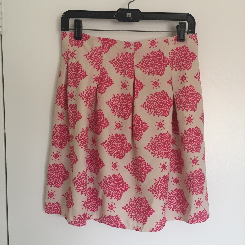 Pink & cream high waisted skirt