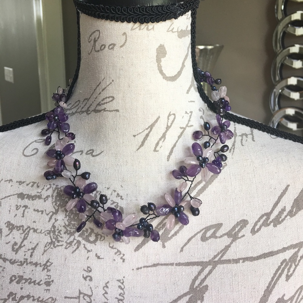 Matching necklace and earrings set