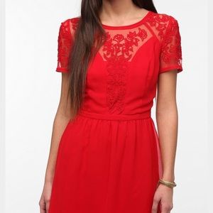 Red cap sleeve kimchi blue dress