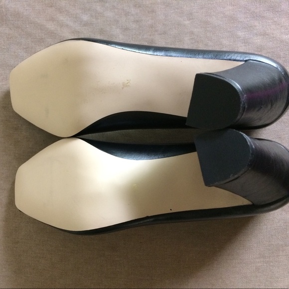 Brand New Black Leather Peep Toe Size 9M Pumps - Picture 3 of 5