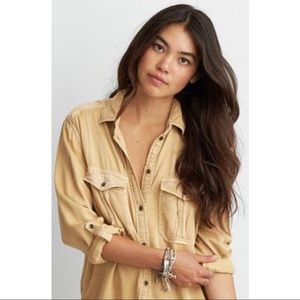 American Eagle Khaki Women's Utility Shirt