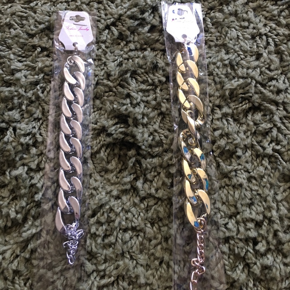 Gold and silver chain link bracelet