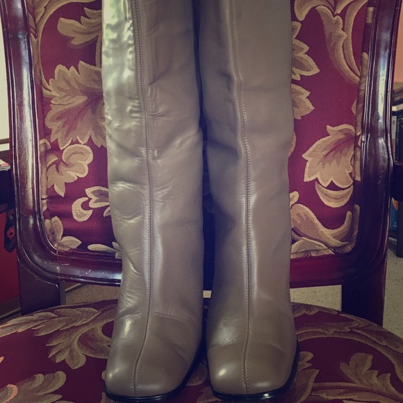 Vintage chunky heels knee high boots - Picture 1 of 6