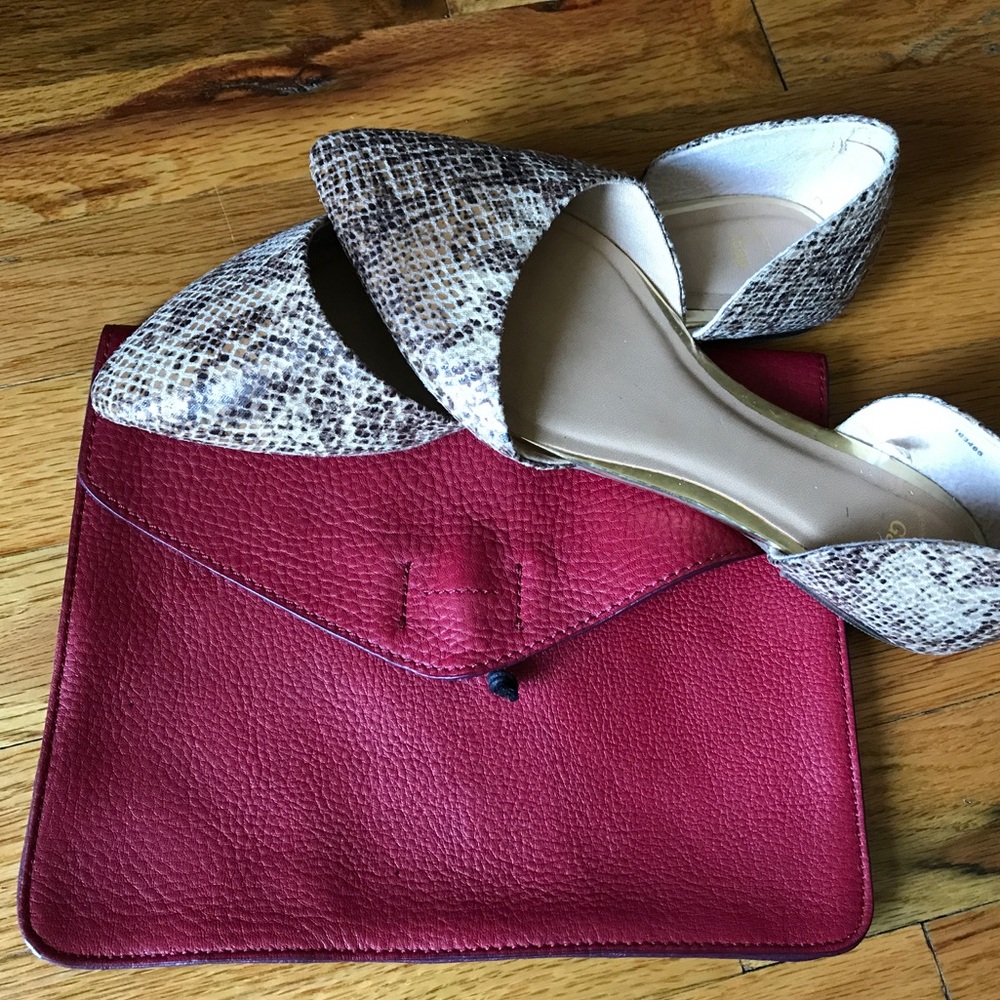 GAP Red Leather Clutch Bag