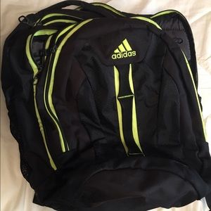 Adidas Black and Green Backpack