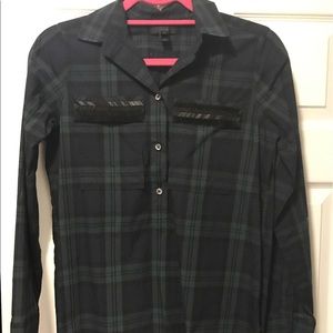 Plaid Beaded Button Down Shirt