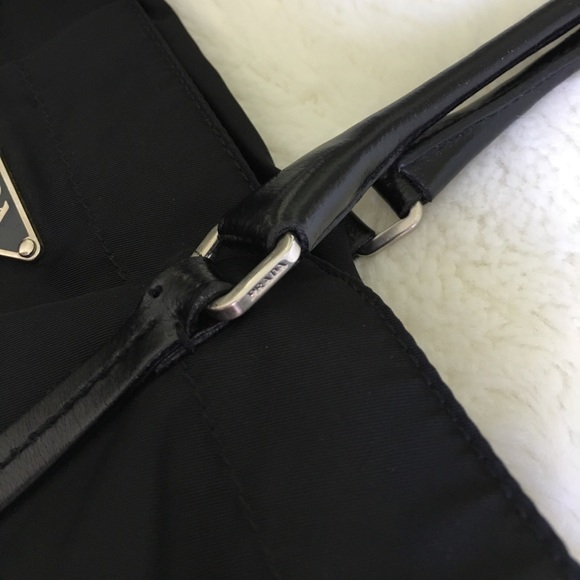 PRADA Black Nylon Tote Bag with Leather Straps - Picture 3 of 8
