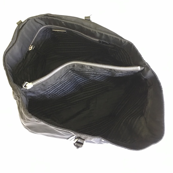 PRADA Black Nylon Tote Bag with Leather Straps - Picture 6 of 8