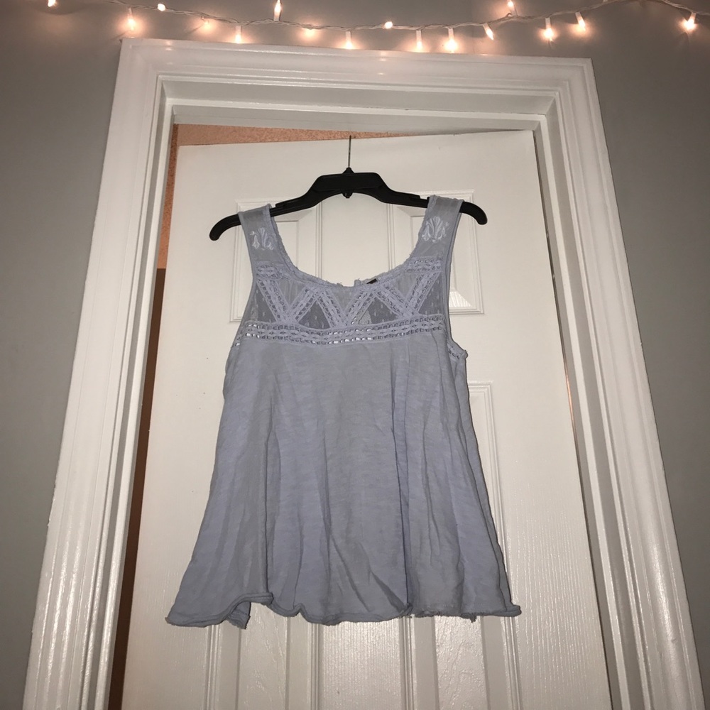 Free people baby blue top