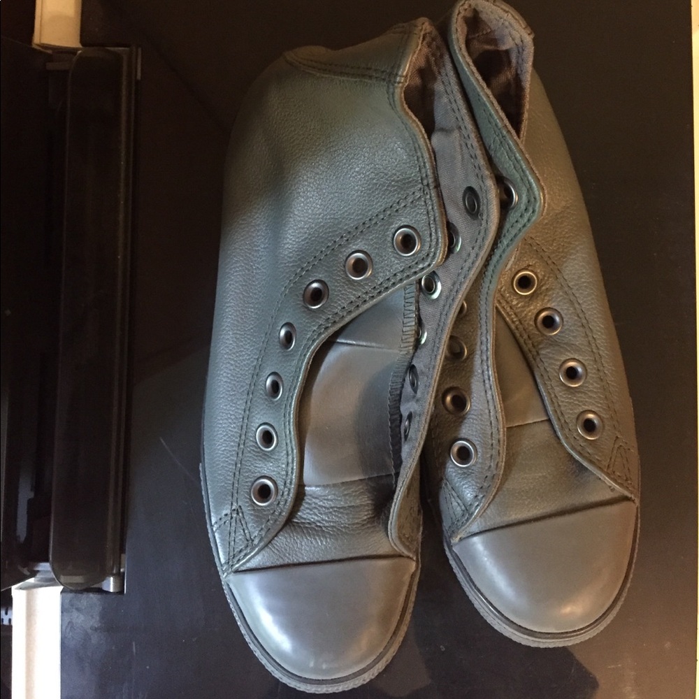 Converse Grey Leather Hightops