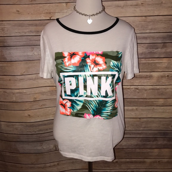 PINK Victoria's Secret Tops - VS PINK Rare Tropical Camo Graphic Tee