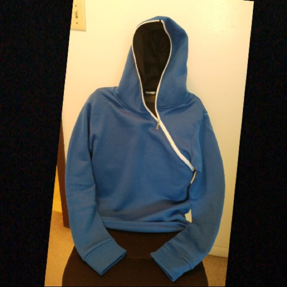 ❌SOLD❌Men's Blue horizontal half zip hoodie