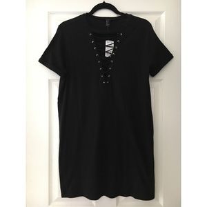 Forever 21 lace-up t-shirt dress