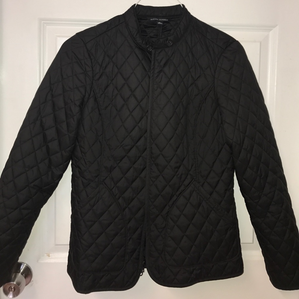 Banana republic black quilted jacket