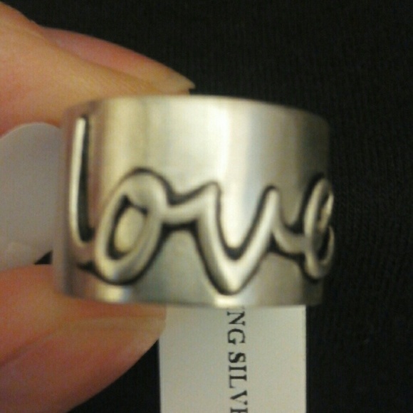 Sz7.25 Love sterling ring - Picture 5 of 7