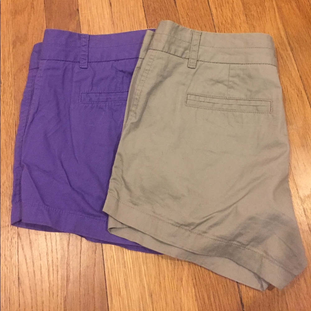 J. Crew 3 in chino shorts purple and gray