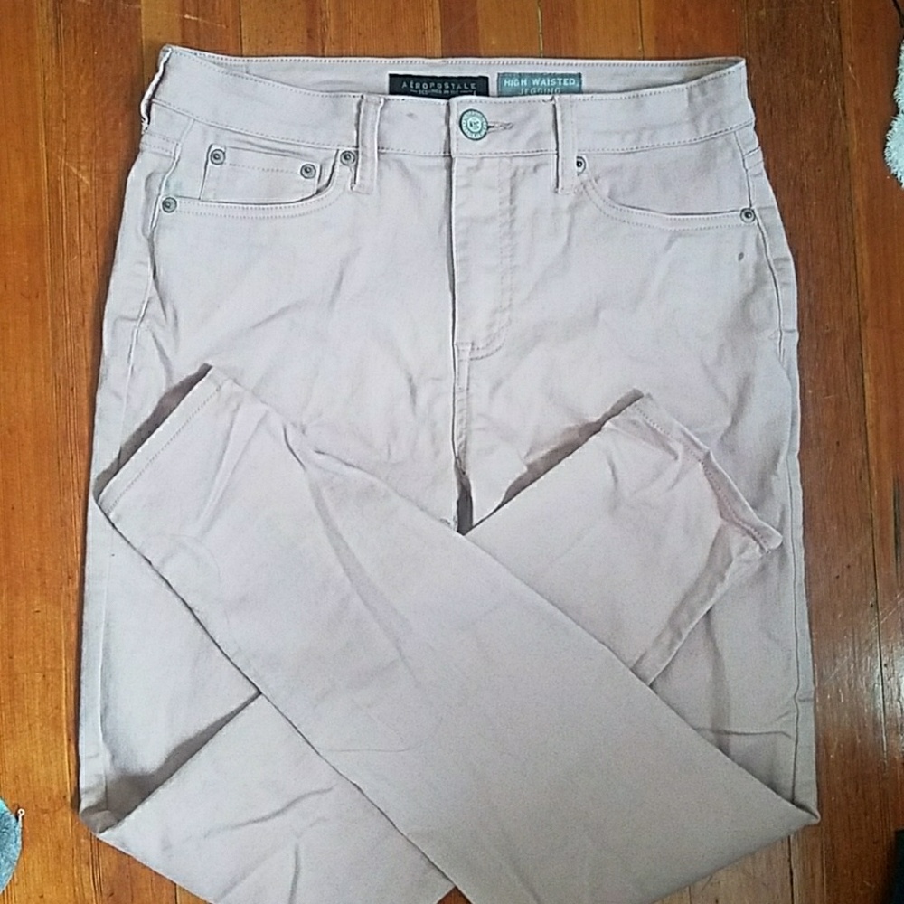 Pastel pink high waisted jeggings