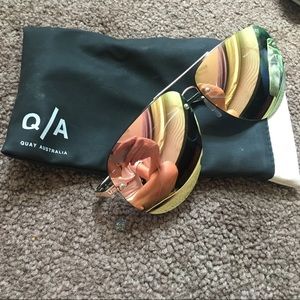 Quay Australia Muse Sunglasses (Rose Gold/Pink)