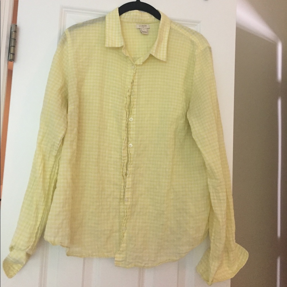 Jcrew yellow gingham button up
