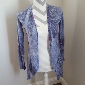 Grey purple design floral cardigan small