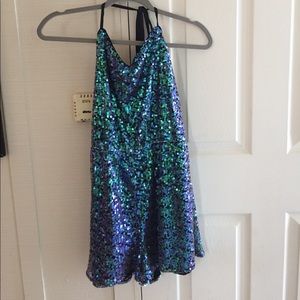 BCBGeneration blue sequin romper