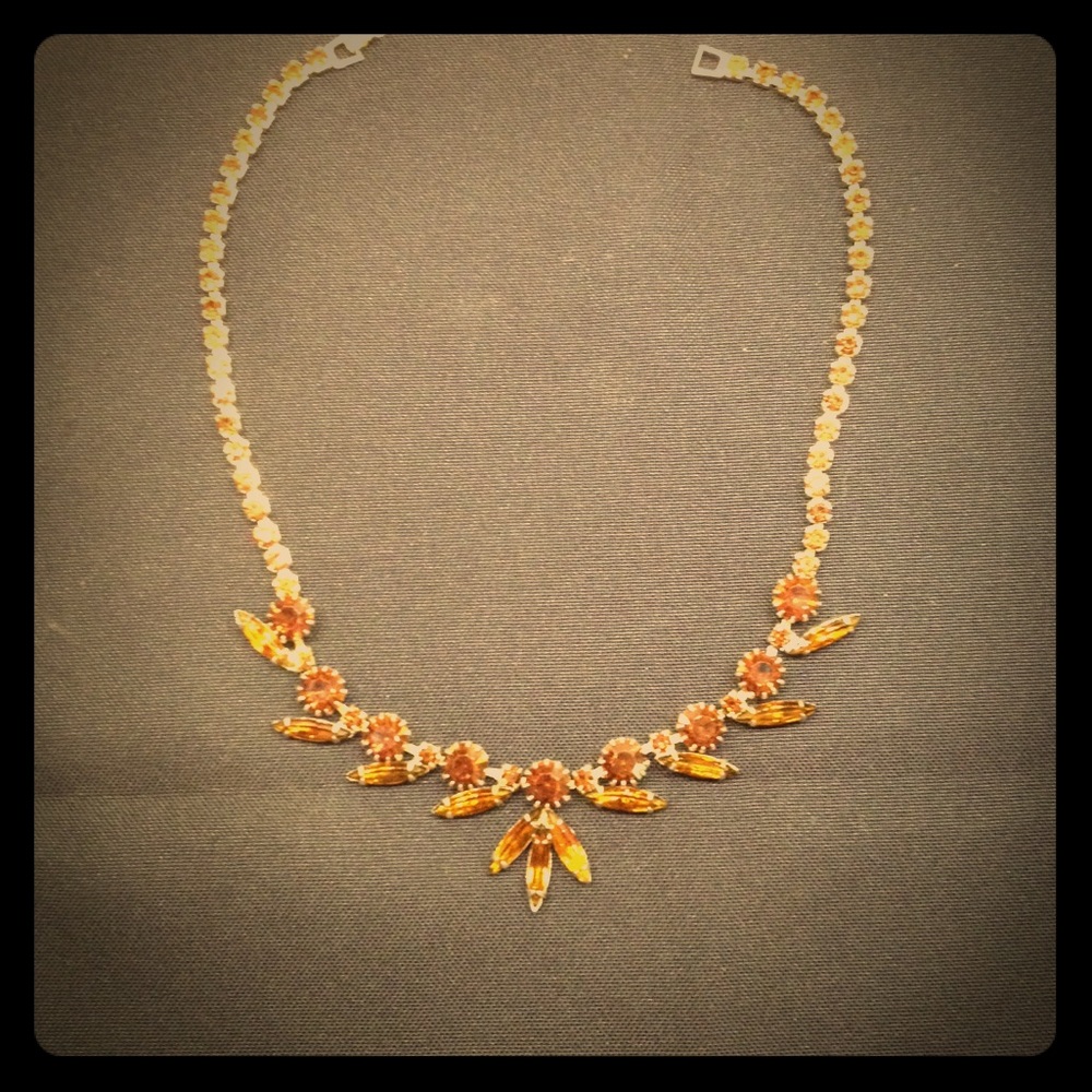 Vintage necklace by Weiss Amber stones
