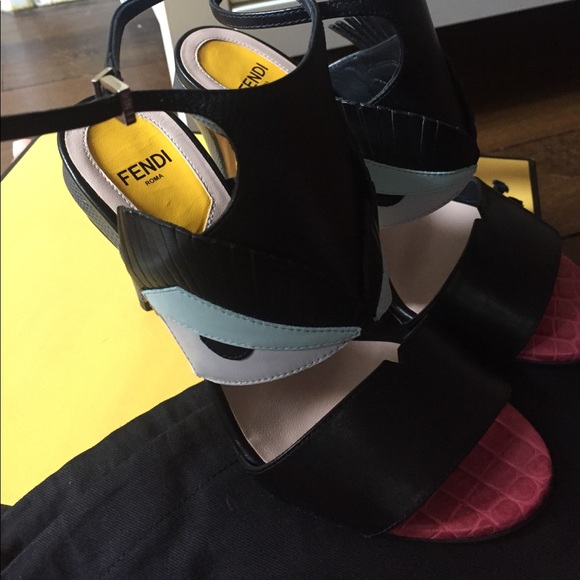 Fendi Bugs Leather & Lizard-Sandals - Picture 2 of 3