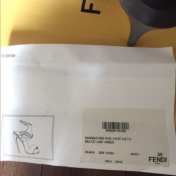 Fendi Bugs Leather & Lizard-Sandals - Picture 3 of 3